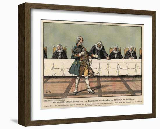 A Prussian Officer Demanding the Keys to the Town from the Mayor of Gruneberg-Carl Rochling-Framed Giclee Print