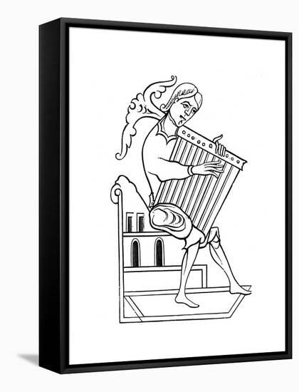 A Psaltery Player, 9th Century-null-Framed Stretched Canvas