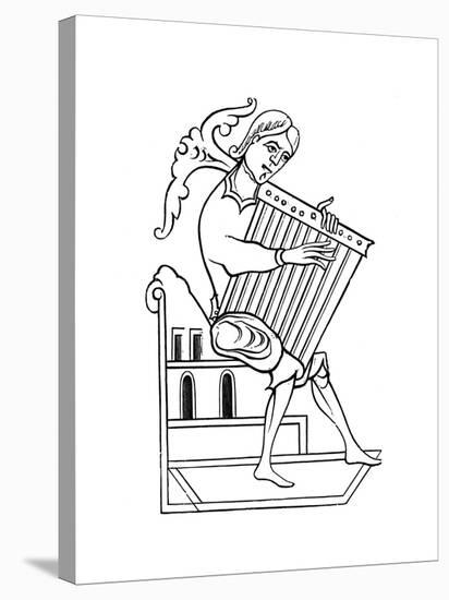 A Psaltery Player, 9th Century-null-Stretched Canvas