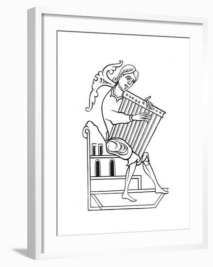 A Psaltery Player, 9th Century-null-Framed Giclee Print