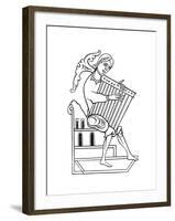 A Psaltery Player, 9th Century-null-Framed Giclee Print