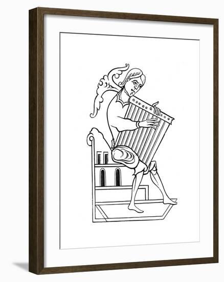 A Psaltery Player, 9th Century-null-Framed Giclee Print