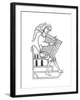 A Psaltery Player, 9th Century-null-Framed Giclee Print