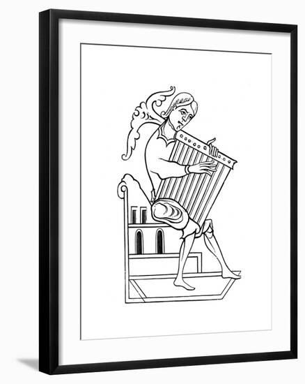 A Psaltery Player, 9th Century-null-Framed Giclee Print