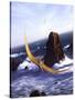 A Pteranodon Soars Above the Ocean and Rocks-null-Stretched Canvas
