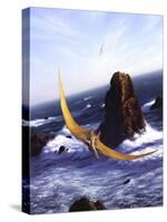 A Pteranodon Soars Above the Ocean and Rocks-null-Stretched Canvas