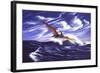 A Pteranodon Soars Just Above the Waves-null-Framed Art Print