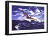 A Pteranodon Soars Just Above the Waves-null-Framed Premium Giclee Print