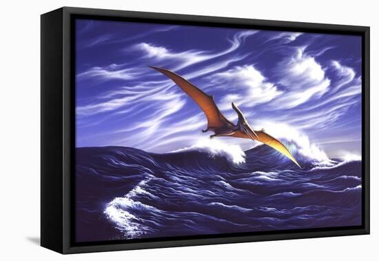 A Pteranodon Soars Just Above the Waves-null-Framed Stretched Canvas