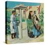 A Pueblo Well Scene (Oil on Canvas)-Walter Ufer-Stretched Canvas