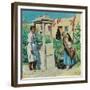 A Pueblo Well Scene (Oil on Canvas)-Walter Ufer-Framed Giclee Print