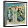 A Pueblo Well Scene (Oil on Canvas)-Walter Ufer-Framed Giclee Print