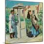 A Pueblo Well Scene (Oil on Canvas)-Walter Ufer-Mounted Giclee Print