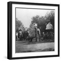 A Punjabi Princess in an Elephant Procession, Delhi, India, 1900s-H & Son Hands-Framed Giclee Print