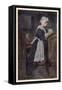 A Puritan Girl at Prayer-null-Framed Stretched Canvas