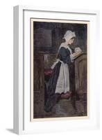 A Puritan Girl at Prayer-null-Framed Art Print