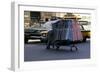 A Push Boy Steers a Rack of Dresses across an Intersection, New York, New York, 1960-Walter Sanders-Framed Photographic Print