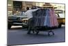 A Push Boy Steers a Rack of Dresses across an Intersection, New York, New York, 1960-Walter Sanders-Mounted Photographic Print