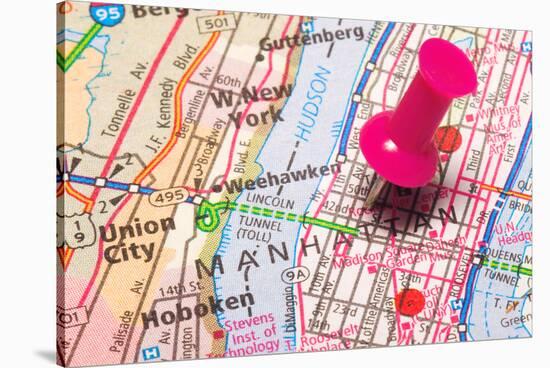 A Push Pin In New York-robeo-Stretched Canvas