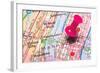 A Push Pin In New York-robeo-Framed Art Print