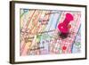 A Push Pin In New York-robeo-Framed Art Print