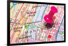 A Push Pin In New York-robeo-Framed Art Print