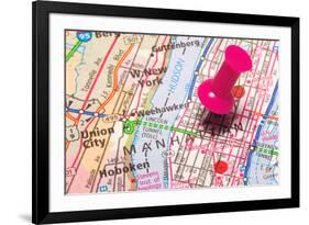 A Push Pin In New York-robeo-Framed Art Print