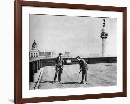 A Putting Green on the Roof of Adelaide House, Near London Bridge, London, 1926-1927-null-Framed Giclee Print