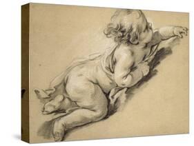 A Putto Reclining to Right-Francois Boucher-Stretched Canvas