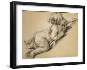 A Putto Reclining to Right-Francois Boucher-Framed Giclee Print