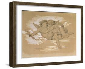 A Putto Trying to Steal Cupid's Arrows-William Adolphe Bouguereau-Framed Giclee Print