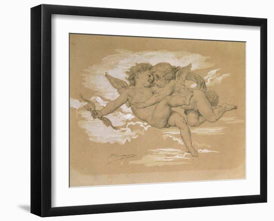 A Putto Trying to Steal Cupid's Arrows-William Adolphe Bouguereau-Framed Giclee Print