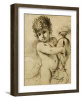 A Putto with a Vase-Guercino (Giovanni Francesco Barbieri)-Framed Giclee Print