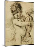 A Putto with a Vase-Guercino (Giovanni Francesco Barbieri)-Mounted Giclee Print