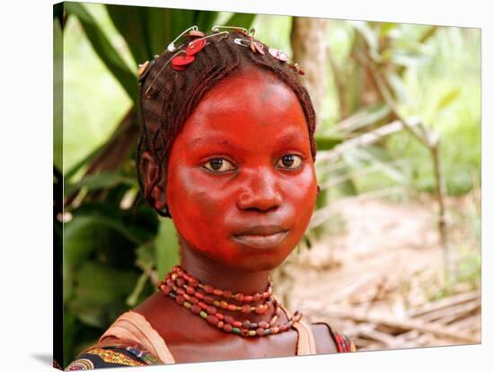 A Pygmy Woman is Seen at the Village of Mpha, Democratic Republic of Congo-null-Stretched Canvas