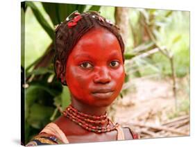 A Pygmy Woman is Seen at the Village of Mpha, Democratic Republic of Congo-null-Stretched Canvas