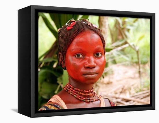 A Pygmy Woman is Seen at the Village of Mpha, Democratic Republic of Congo-null-Framed Stretched Canvas