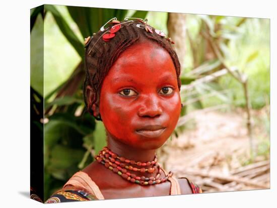 A Pygmy Woman is Seen at the Village of Mpha, Democratic Republic of Congo-null-Stretched Canvas