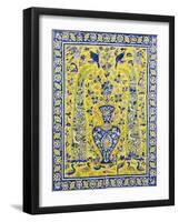 A Qajar Cuerda Seca Tile Panel-null-Framed Giclee Print