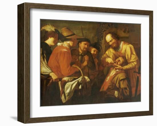 A Quack Dentist Extracting a Tooth, While a Group of Onlookers Watch Nearby-Gerrit Van Honthorst-Framed Giclee Print