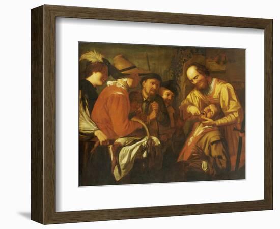 A Quack Dentist Extracting a Tooth, While a Group of Onlookers Watch Nearby-Gerrit Van Honthorst-Framed Giclee Print