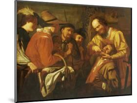 A Quack Dentist Extracting a Tooth, While a Group of Onlookers Watch Nearby-Gerrit Van Honthorst-Mounted Giclee Print