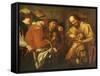 A Quack Dentist Extracting a Tooth, While a Group of Onlookers Watch Nearby-Gerrit Van Honthorst-Framed Stretched Canvas