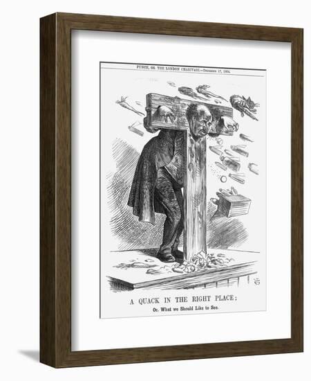 A Quack in the Right Place, 1864-John Tenniel-Framed Giclee Print