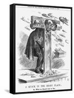 A Quack in the Right Place, 1864-John Tenniel-Framed Stretched Canvas