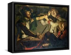 A Quarrel at a Game of Cards-Cryn Hendricksz Volmaryn-Framed Stretched Canvas