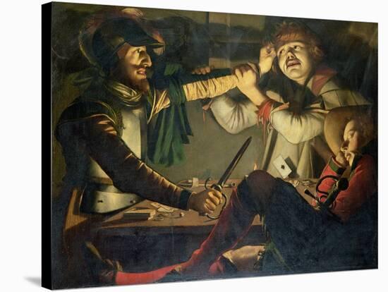 A Quarrel at a Game of Cards-Cryn Hendricksz Volmaryn-Stretched Canvas