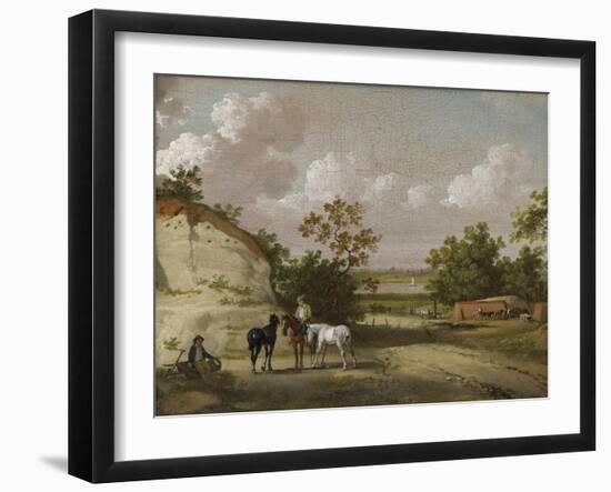 A Quarry Scene with Figures-Julius Caesar Ibbetson-Framed Giclee Print