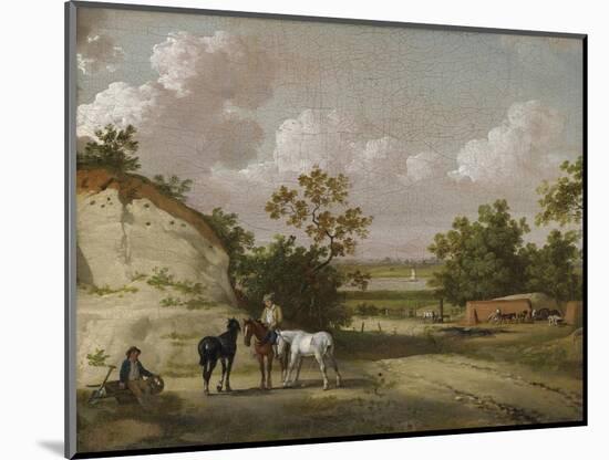 A Quarry Scene with Figures-Julius Caesar Ibbetson-Mounted Giclee Print