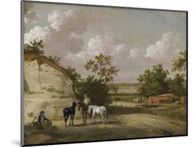 A Quarry Scene with Figures-Julius Caesar Ibbetson-Mounted Giclee Print